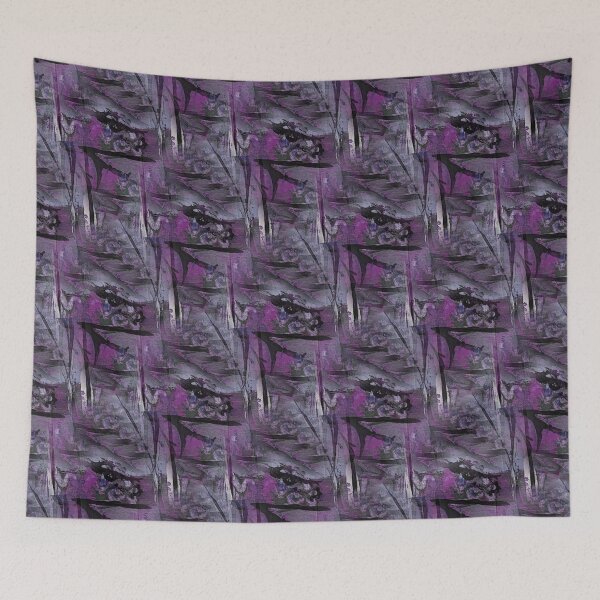 Item preview, Painterly Dark Landscape Abstract in Mauve and Black designed and sold by Artistestella.