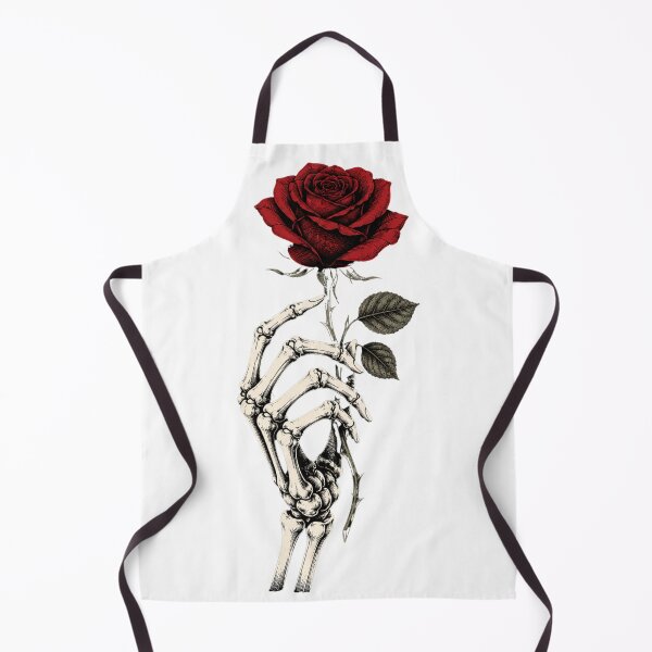 Item preview, Skeleton Hand Holding Red Rose Gothic Tattoo Design designed and sold by Sleepy Ghoul.