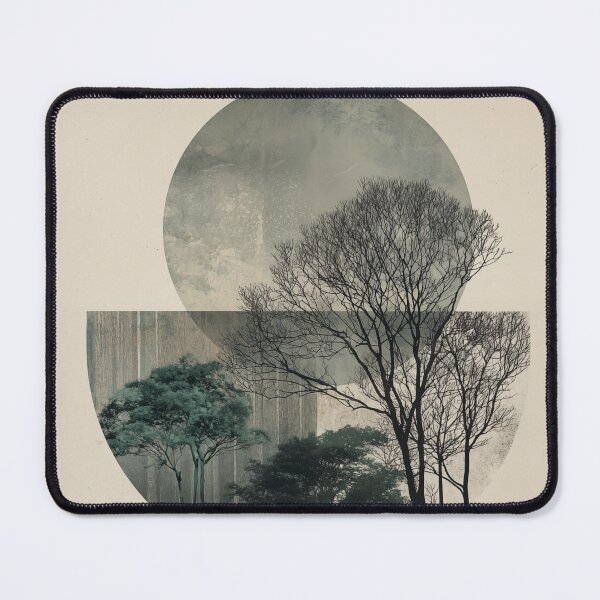 Item preview, Wabi sabi and japandi inspired abstract sage geometric art with tree designed and sold by filigreedigital.
