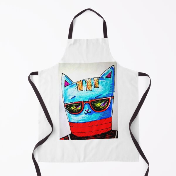 Item preview, Cool, blue cat designed and sold by ThoughtandDrawn.