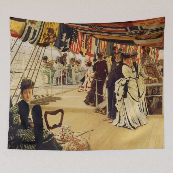 Item preview, The Ball on Shipboard - Tissot -  Victorian Ship Deck Painting for Vintage Art Collectors designed and sold by RickE.