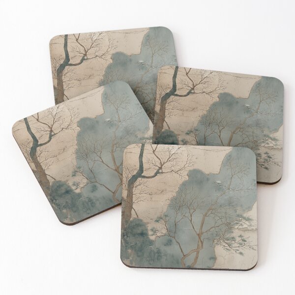 Item preview, Japandi and wabi sabi inspired abstract sage tree art designed and sold by filigreedigital.