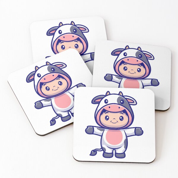 Item preview, Cute Chibi Boy Wearing Cow Onesie Costume designed and sold by jrodriguep.