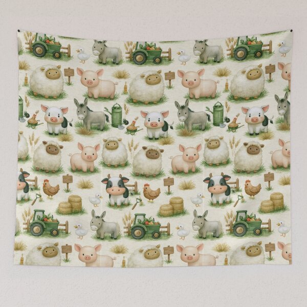 Item preview, Farm Animals Design - Aesthetic Pattern Print Design for fabrics designed and sold by Just4Sinners.
