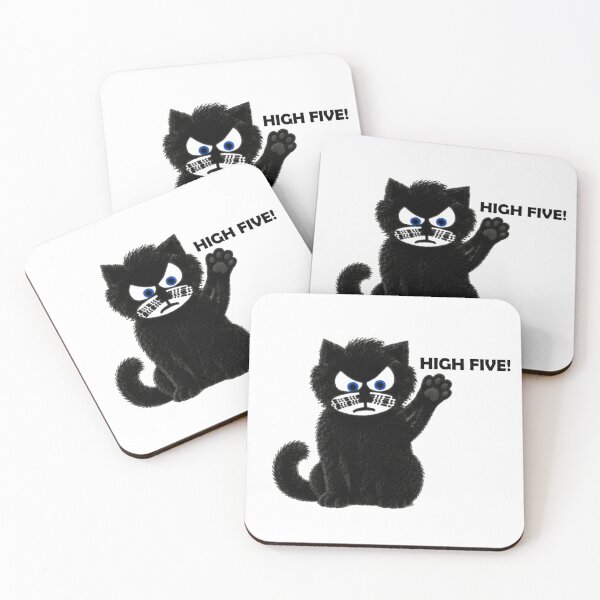 Item preview, Sir Aulus Grumpy Black Cat High Five Graphic designed and sold by Liqvorx.