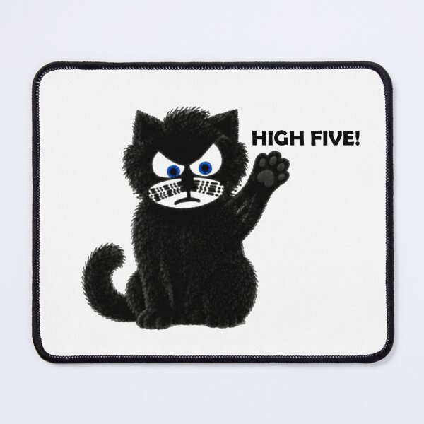 Item preview, Sir Aulus Grumpy Black Cat High Five Graphic designed and sold by Liqvorx.
