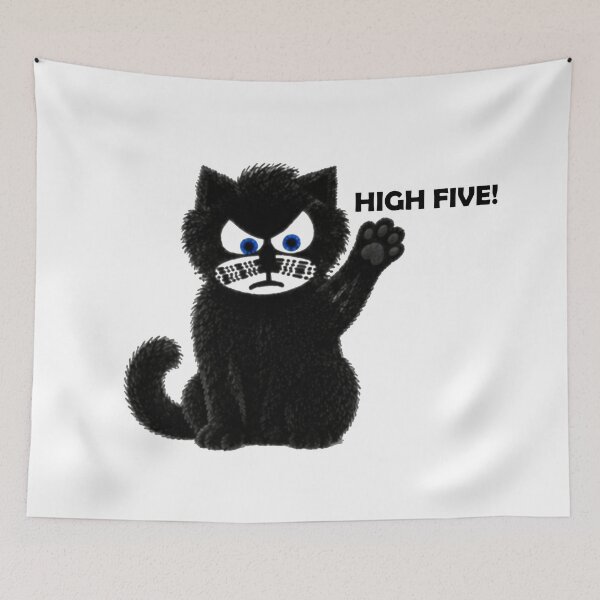 Item preview, Sir Aulus Grumpy Black Cat High Five Graphic designed and sold by Liqvorx.