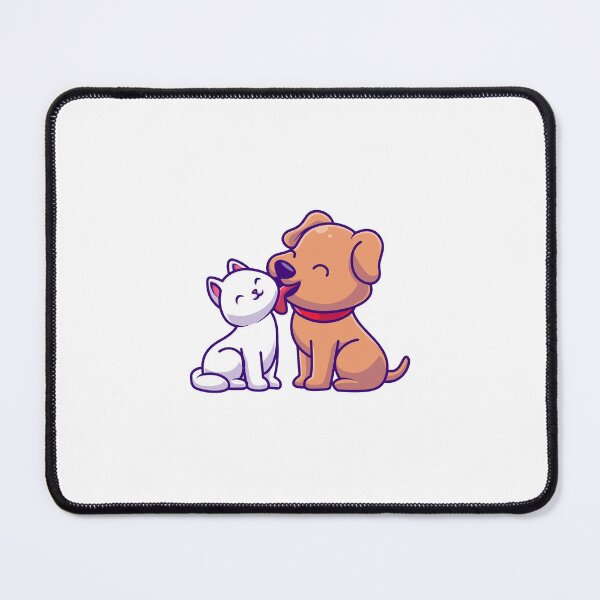 Item preview, Cute Dog Licking White Cat Best Friends Illustration designed and sold by jrodriguep.