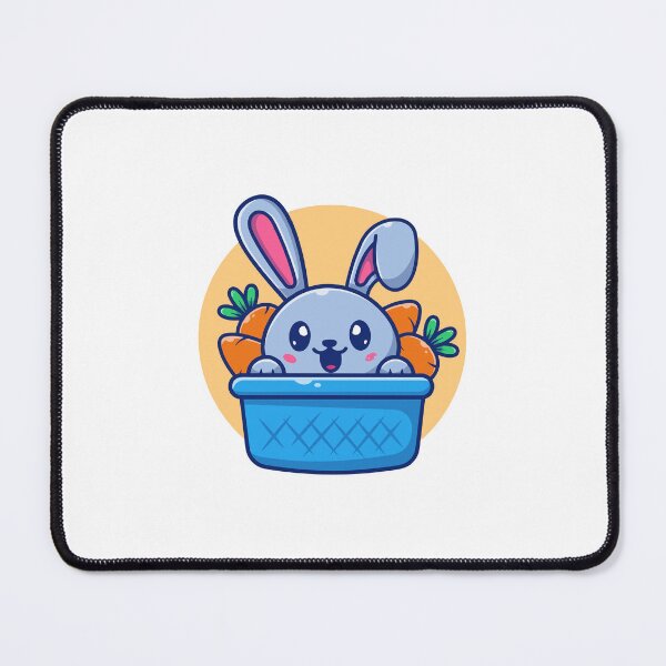 Item preview, Cute Bunny Rabbit Peeking from Carrot Basket designed and sold by jrodriguep.