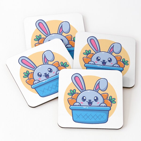 Item preview, Cute Bunny Rabbit Peeking from Carrot Basket designed and sold by jrodriguep.