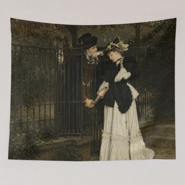 Item preview, the Farewells by Tissot - Victorian Romance Oil Painting for Vintage Art Lovers designed and sold by RickE.