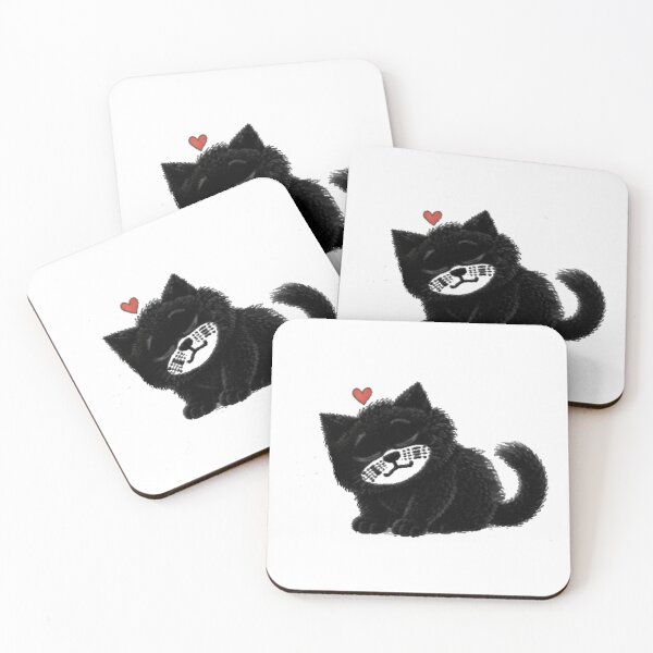Item preview, Sir Aulus - Sweet Fluffy Black Kitten with Heart designed and sold by Liqvorx.