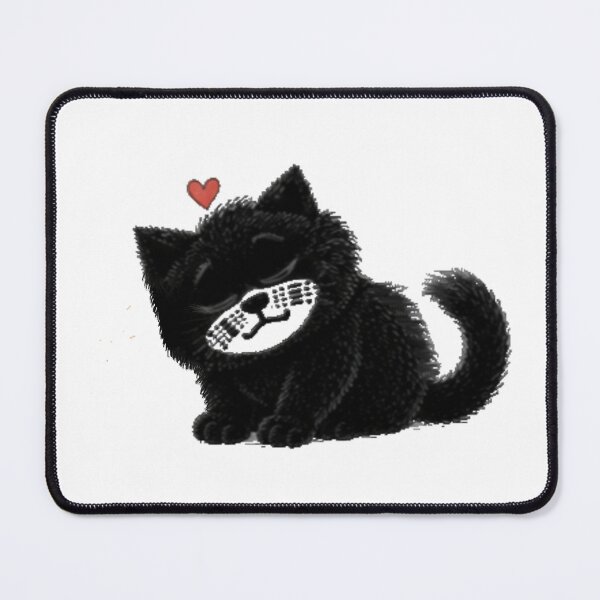 Item preview, Sir Aulus - Sweet Fluffy Black Kitten with Heart designed and sold by Liqvorx.