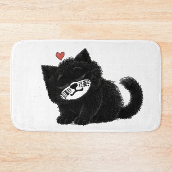 Item preview, Sir Aulus - Sweet Fluffy Black Kitten with Heart designed and sold by Liqvorx.