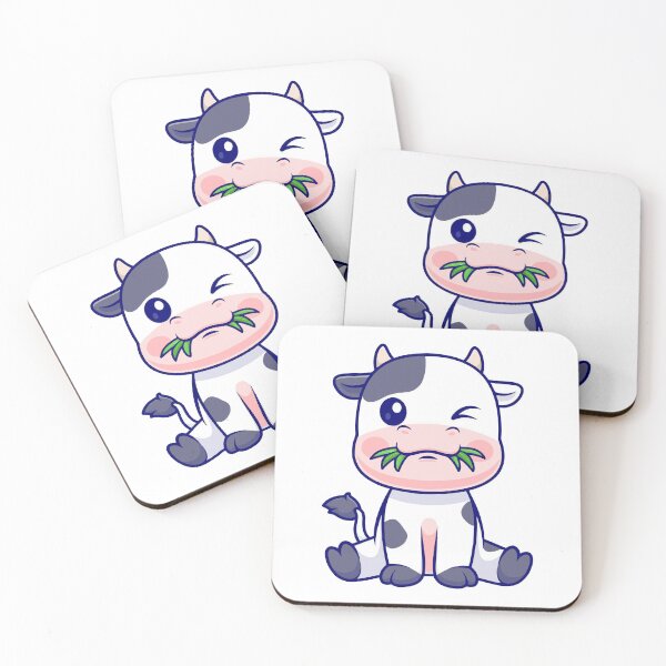 Item preview, Cute Chibi Cow Chewing Grass Cartoon designed and sold by jrodriguep.