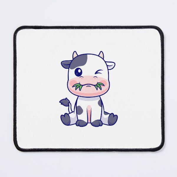 Item preview, Cute Chibi Cow Chewing Grass Cartoon designed and sold by jrodriguep.