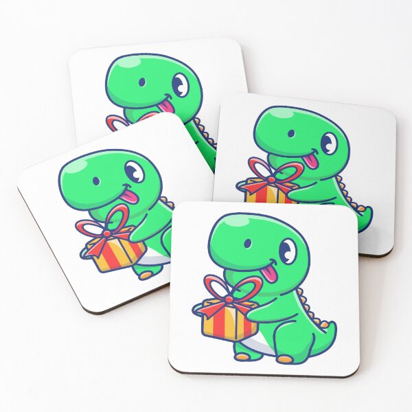 Item preview, Cute Dino Holding Birthday Gift Cartoon designed and sold by jrodriguep.