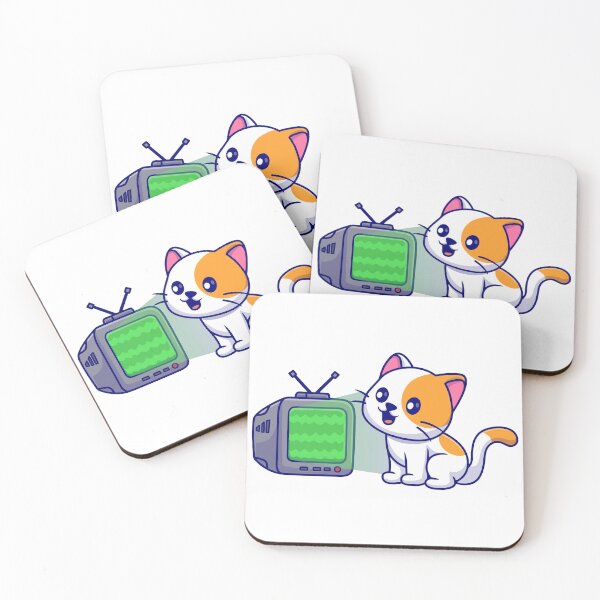Item preview, Cute Cat Watching Retro Television Cartoon designed and sold by jrodriguep.
