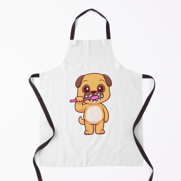 Item preview, Cute Pug Dog Brushing Teeth Cartoon designed and sold by jrodriguep.