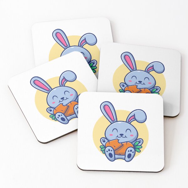 Item preview, Cute Bunny Eating Big Orange Carrot Cartoon designed and sold by jrodriguep.