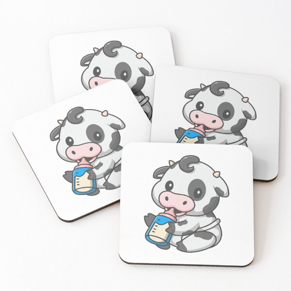 Item preview, Cute Baby Cow Drinking Milk Bottle Cartoon designed and sold by jrodriguep.