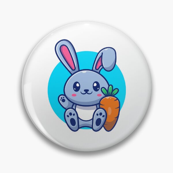 Item preview, Cute Sitting Bunny with Big Carrot Cartoon designed and sold by jrodriguep.