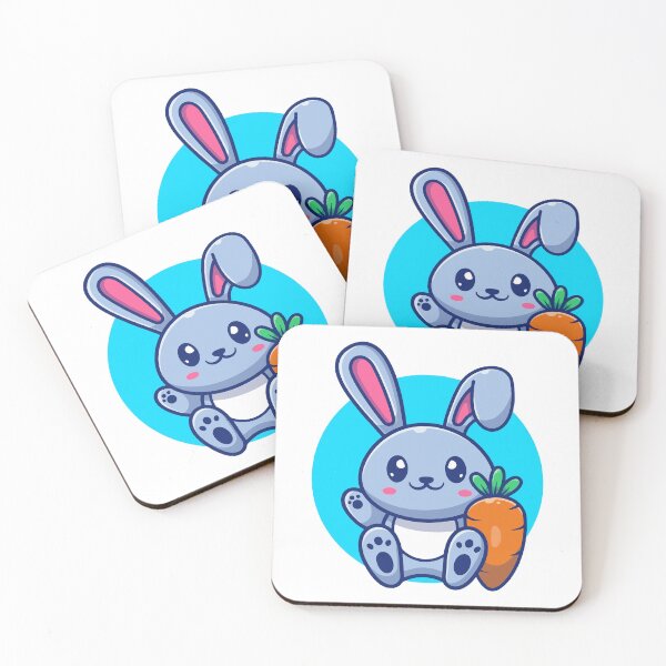 Item preview, Cute Sitting Bunny with Big Carrot Cartoon designed and sold by jrodriguep.