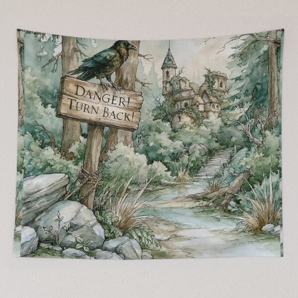 Item preview, Danger Turn Back - Aesthetic Pattern Print Design for fabrics Dungeons and Dragons designed and sold by Just4Sinners.
