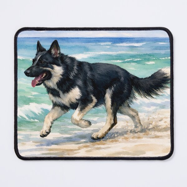 Item preview, Happy Dog Running Through the Waves designed and sold by TinCatOutPost.