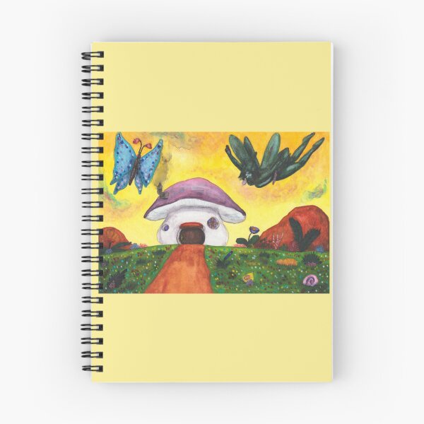 Item preview, Watercolor Painting Fairy Butterfly Mushroom House Meadow Fantasy designed and sold by Jonah Augustin Gray.
