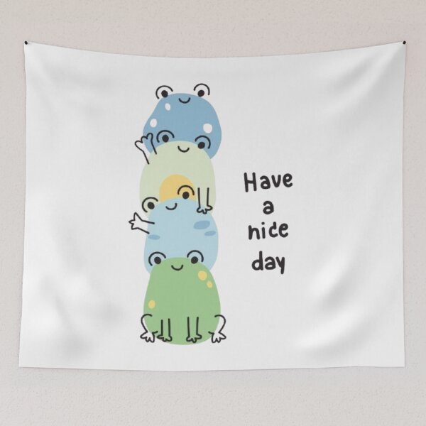 Item preview, Have a Nice Day – Cute Kawaii Frog Stack Design designed and sold by MeowLoka ⭐⭐⭐⭐.