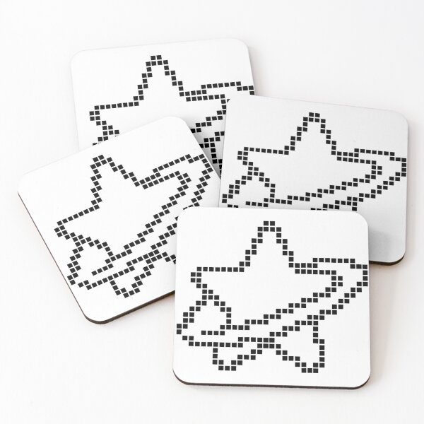 Item preview, Retro Pixel Art Overlapping Stars Outline designed and sold by choudane.