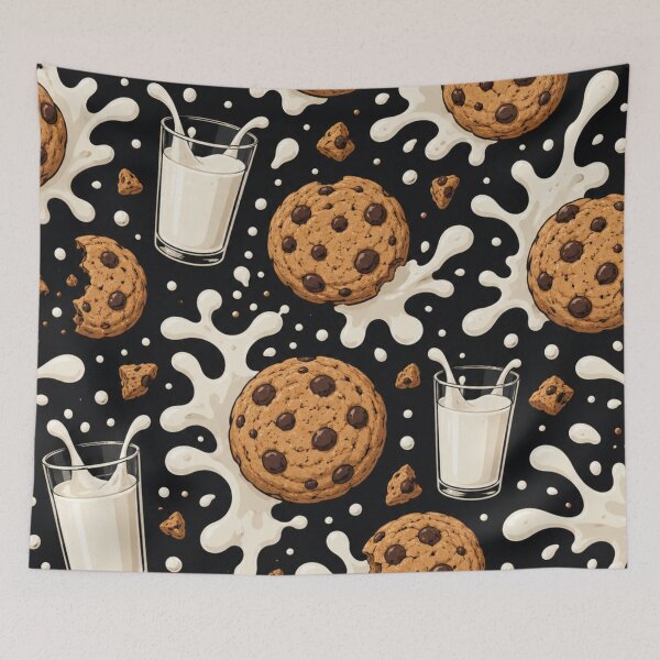 Item preview, Cookies & Milk Pattern – Cute Aesthetic Food Design designed and sold by ezsketch25.