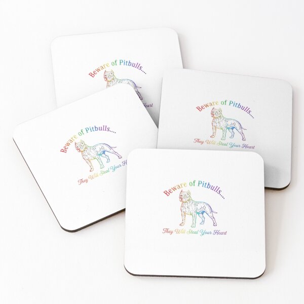 Item preview, Beware of Pitbulls They Will Steal Your Heart - Rainbow Line Art designed and sold by My Pitbull Place.