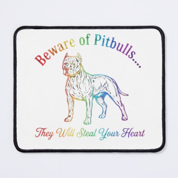 Item preview, Beware of Pitbulls They Will Steal Your Heart - Rainbow Line Art designed and sold by My Pitbull Place.