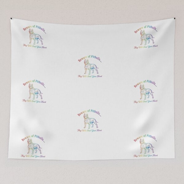 Item preview, Beware of Pitbulls They Will Steal Your Heart - Rainbow Line Art designed and sold by My Pitbull Place.