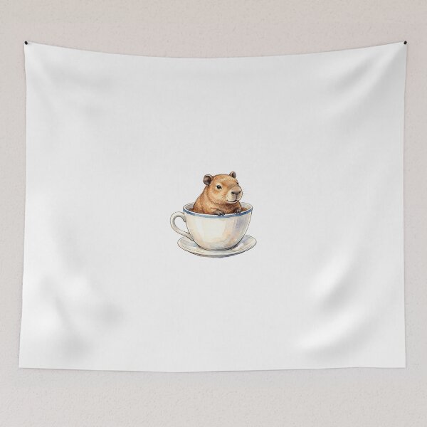 Item preview, Chill Cute Capybara Drinking Coffee Watercolor designed and sold by danzys.