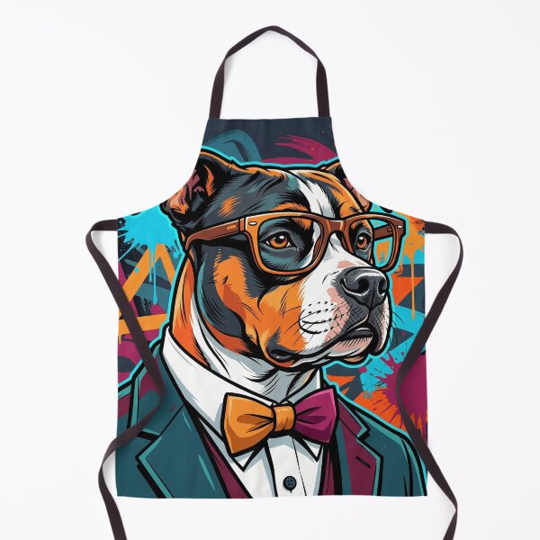 Item preview, Cool Hipster Pitbull Dog in Suit - Colorful Pop Art Graffiti designed and sold by laoussine.