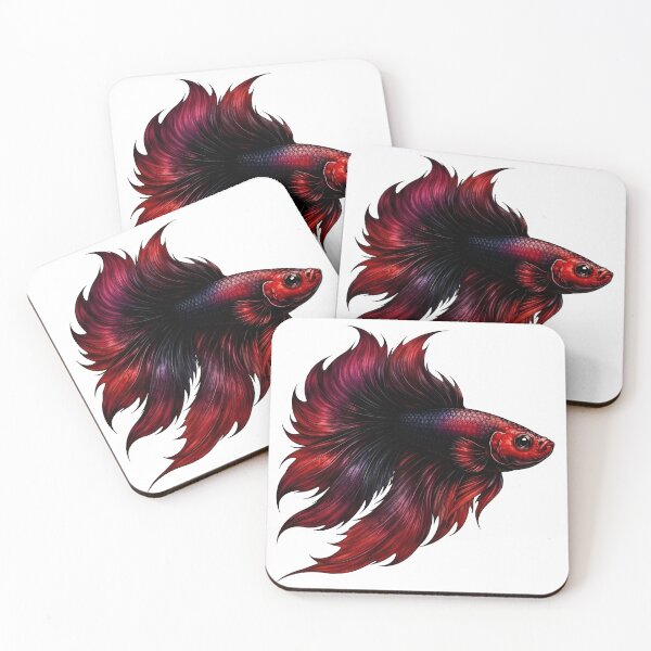 Item preview, Flowing Red and Black Betta Fish designed and sold by Shelley Loewnau-Jones Studio.