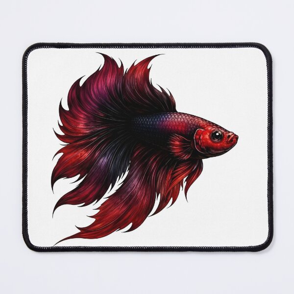 Item preview, Flowing Red and Black Betta Fish designed and sold by Shelley Loewnau-Jones Studio.