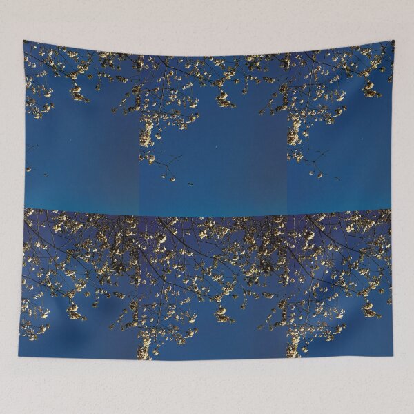 Item preview, looking up (through the trees) to the moon in glasgow (scotland) on a spring day (april 2026) designed and sold by photosbykel.