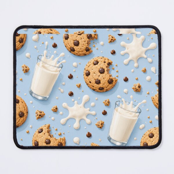 Item preview, Cookies & Milk Pattern Pastel Blue Sweet Treat Print designed and sold by ezsketch25.