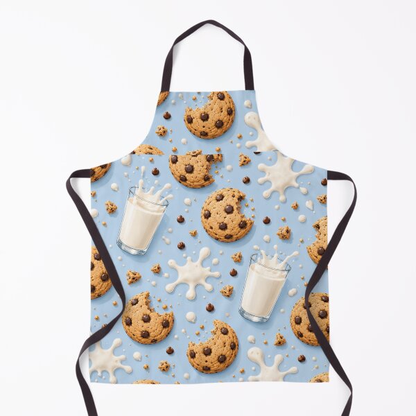 Item preview, Cookies & Milk Pattern Pastel Blue Sweet Treat Print designed and sold by ezsketch25.