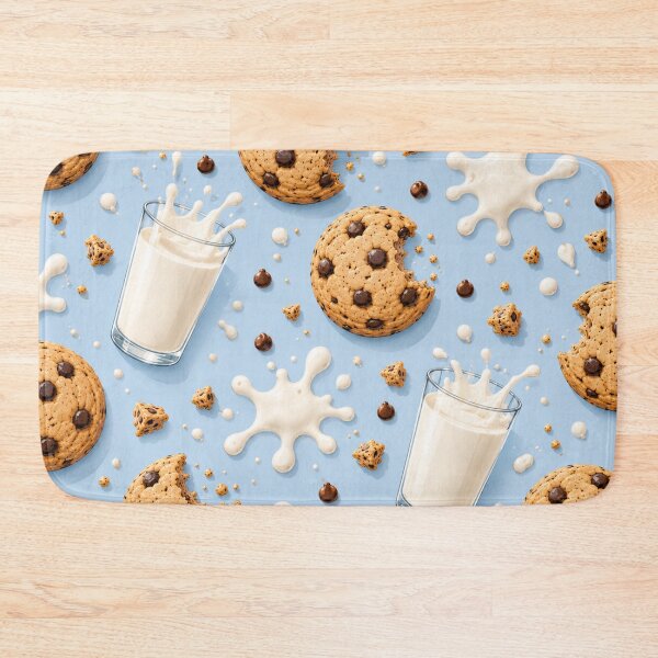 Item preview, Cookies & Milk Pattern Pastel Blue Sweet Treat Print designed and sold by ezsketch25.