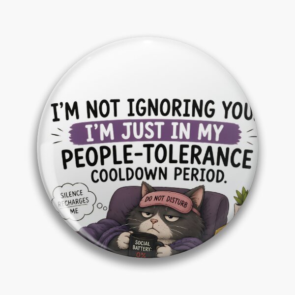 Item preview, Funny Introvert Cat Shirt | People-Tolerance Cooldown Period Design designed and sold by 1234saad.