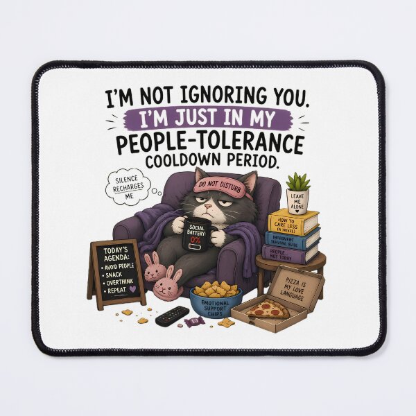 Item preview, Funny Introvert Cat Shirt | People-Tolerance Cooldown Period Design designed and sold by 1234saad.