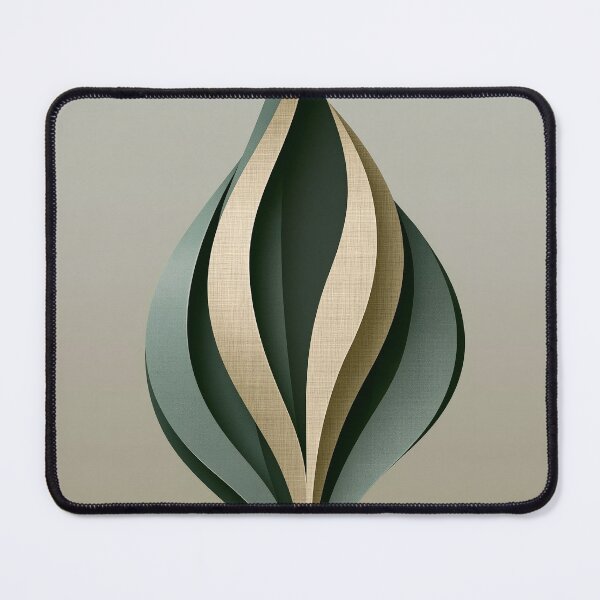 Item preview, Minimalist Flame Leaf | Sage Green & Linen Abstract Art designed and sold by SlowRegardArt.