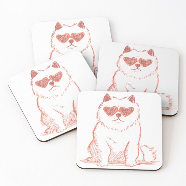 Item preview, Chow chow puppy dog wearing heart glasses designed and sold by MendaciousMina.