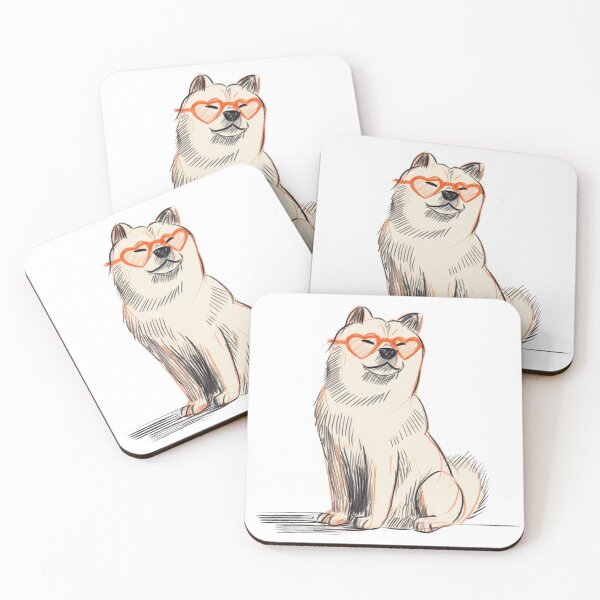 Item preview, Chow chow puppy dog wearing heart glasses designed and sold by MendaciousMina.