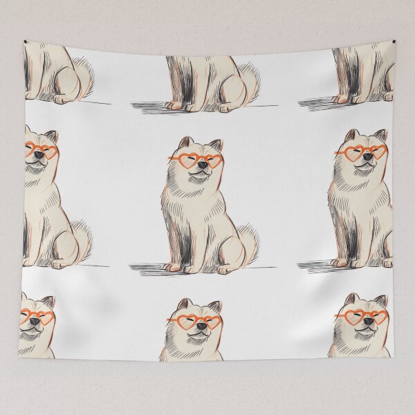 Item preview, Chow chow puppy dog wearing heart glasses designed and sold by MendaciousMina.